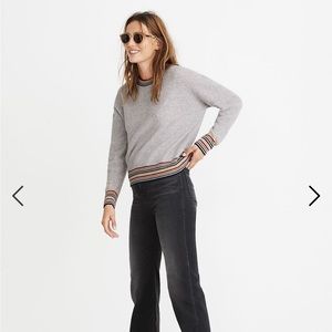 Rainbow trim cashmere sweatshirt